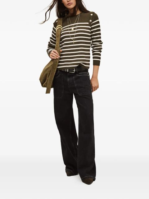 Ba&Sh Matio striped button-detail jumper - Green - zdjęcie produktu nr 2