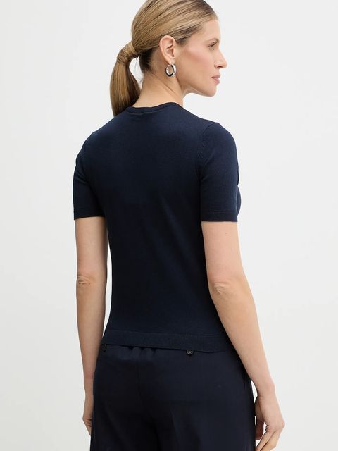 Weekend Max Mara sweter z dodatkiem jedwabiu GABARRA damski kolor granatowy lekki 2615361081600