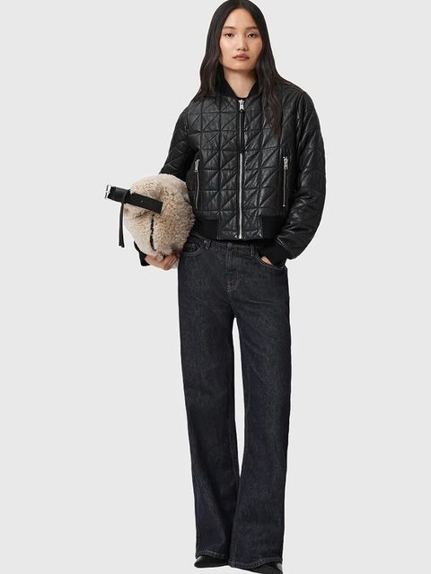 AllSaints kurtka bomber skórzana CARLY