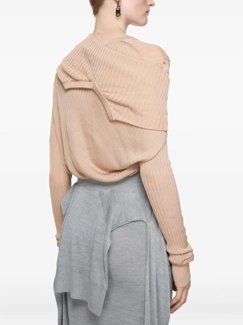 Acne Studios ribbed-knit cardigan - Neutrals
