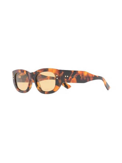 Gucci Eyewear rectangle-frame tinted sunglasses - Brown