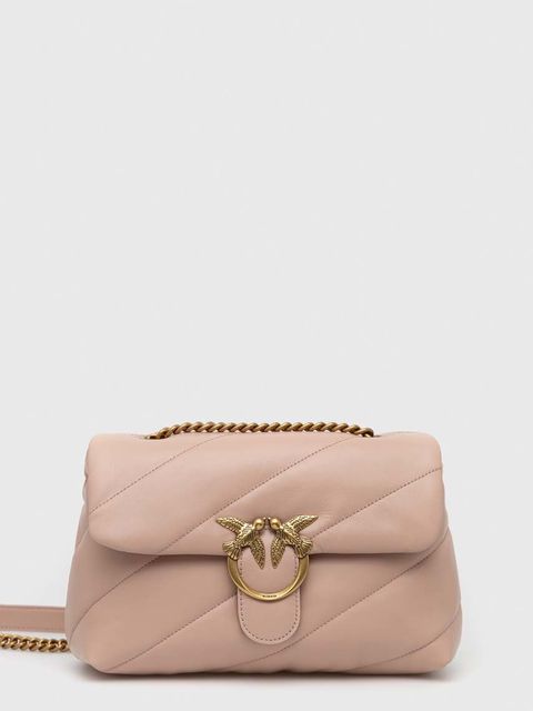 Pinko torebka skórzana kolor różowy 100038.A0F2 - zdjęcie produktu nr 1