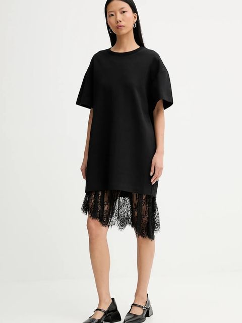 MUNTHE sukienka bawełniana ROSIE kolor czarny 254132025426