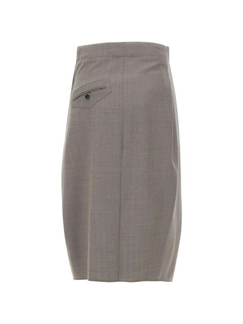 Victoria Beckham asymmetric folded-panel midi skirt - Grey - zdjęcie produktu nr 2