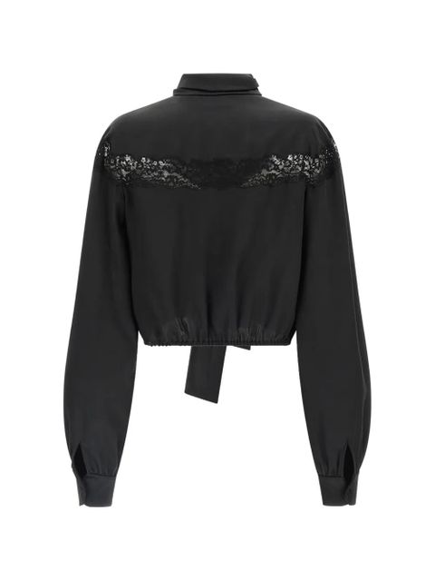 Saint Laurent lace lavallière silk blouse - Black - zdjęcie produktu nr 2