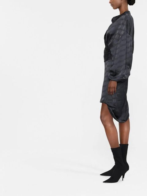 Balenciaga BB Monogram wrap dress - Grey