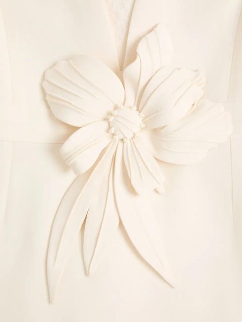 Valentino Garavani embroidered crepe couture dress - Neutrals