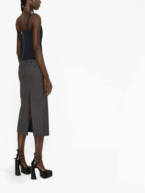 Versace mid-length pinstripe skirt - Grey