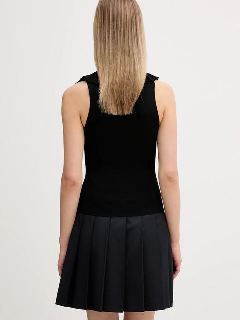 Sisley bluzka damska kolor czarny gładka 1H7PMH00K