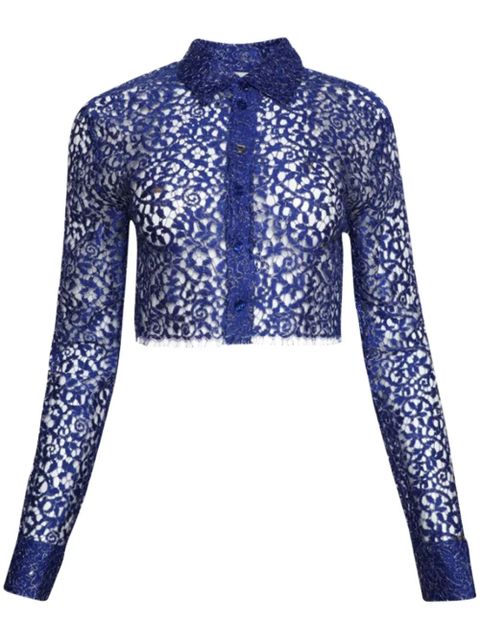 Coperni perforated cropped shirt - Blue - zdjęcie produktu nr 1