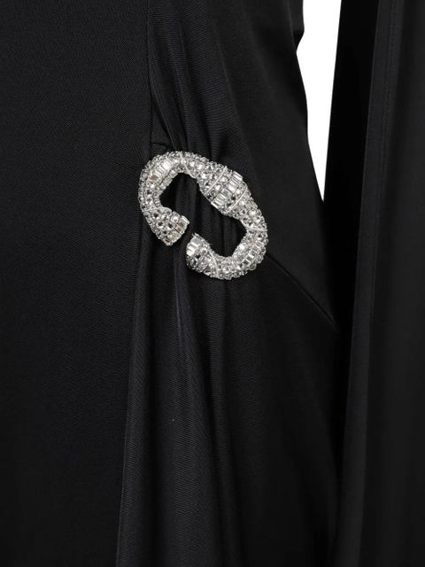 Victoria Beckham crystal-embellished draped midi dress - Black