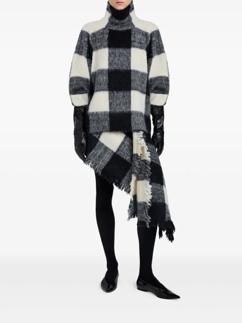 Proenza Schouler high-neck check wool top - Black - zdjęcie produktu nr 2