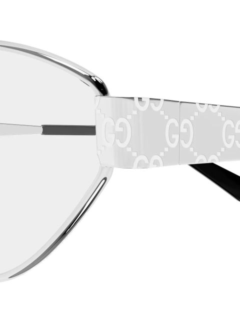 Gucci Eyewear oval-frame glasses - Silver - zdjęcie produktu nr 2