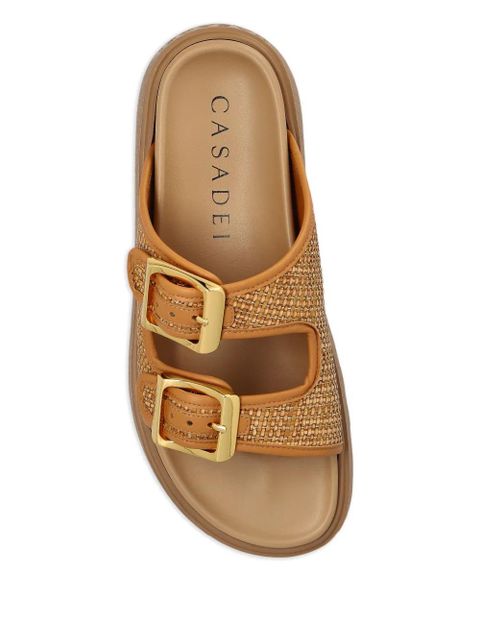 Casadei logo platform sandals - Brown