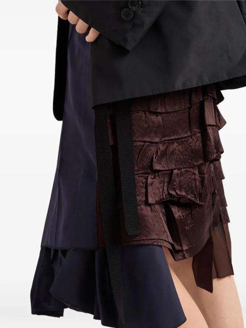 Prada faille patchwork midi skirt - Blue