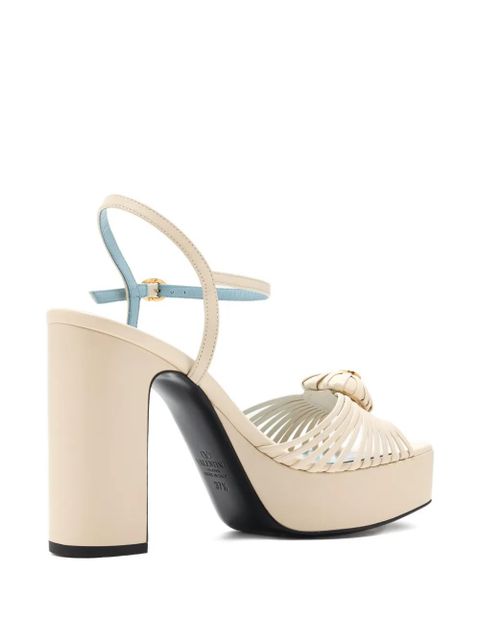 Valentino Garavani platform flower detail sandals - Neutrals