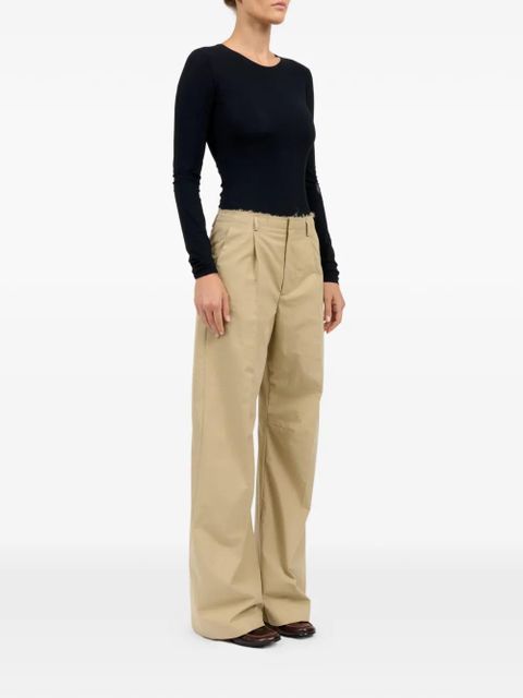 MM6 Maison Margiela belt loops wide tailored trousers - Neutrals