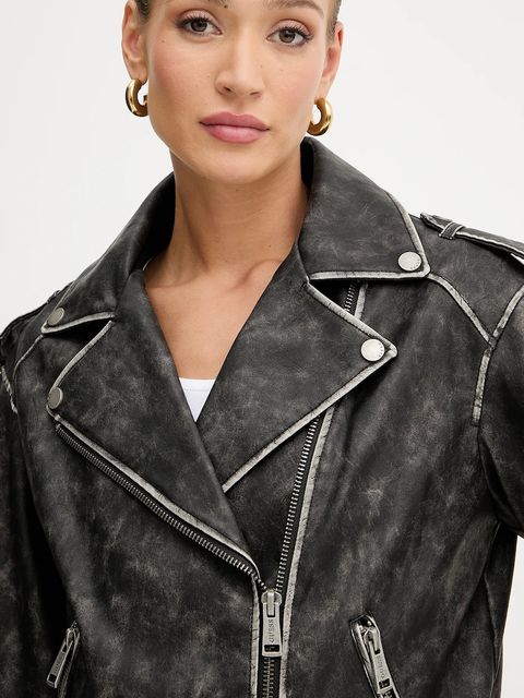 Guess ramoneska CHARLENE kolor czarny przejściowa oversize W5YL04 WHDI0