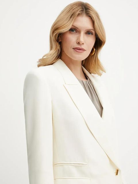 Marciano by Guess marynarka GRETA kolor beżowy jednorzędowa gładka 5GGN02 7316A