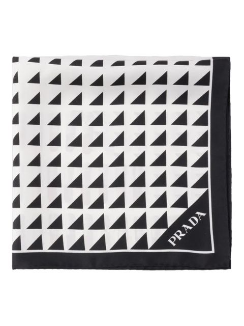 Prada printed silk scarf - Black - zdjęcie produktu nr 1