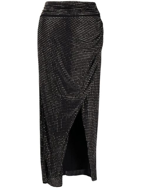 Self-Portrait gem-embellished draped skirt - Black - zdjęcie produktu nr 1