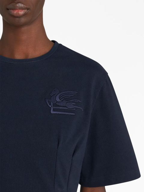 ETRO Pegaso-appliqué cotton T-shirt - Blue - zdjęcie produktu nr 2