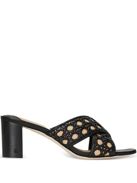 Lauren Ralph Lauren 60mm woven cross-strap heeled sandals - Black - zdjęcie produktu nr 1
