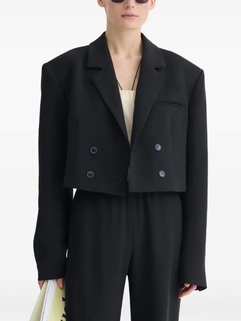Nanushka Rony double-breasted cropped blazer - Black
