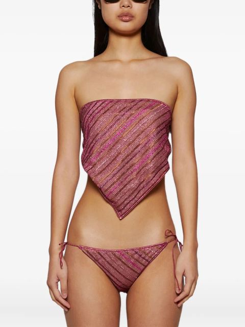 Oséree strapless striped bikini - Pink