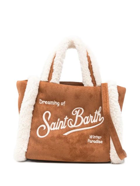 MC2 Saint Barth mini Vanity shearling-trim tote bag - Brown - zdjęcie produktu nr 1