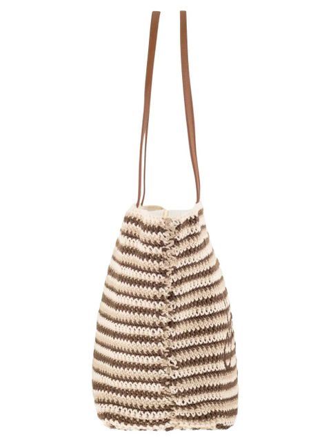 MC2 Saint Barth striped embroidered tote bag - Neutrals