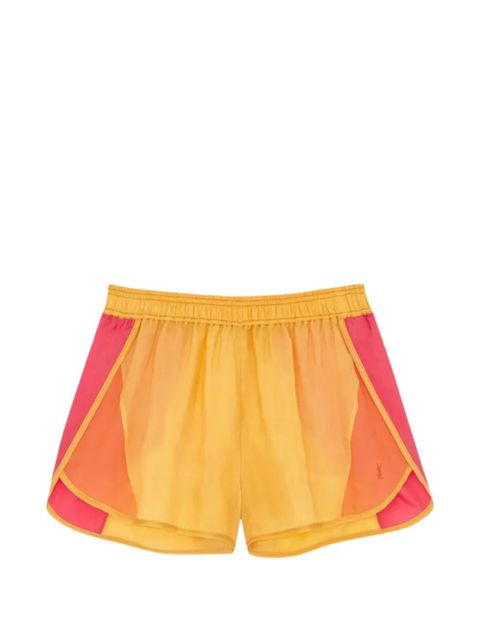 Saint Laurent logo-detail panelled shorts - Yellow - zdjęcie produktu nr 1