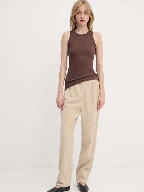 Samsoe Samsoe top Alexo damski kolor brązowy F00001111