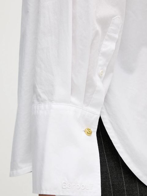 Barbour koszula bawełniana Wren damska kolor biały relaxed z kołnierzykiem klasycznym LSH1723