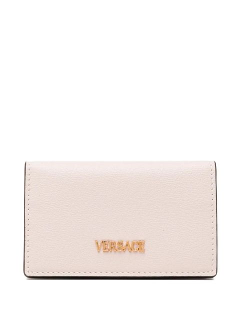 Versace logo-lettering leather wallet - Pink - zdjęcie produktu nr 1