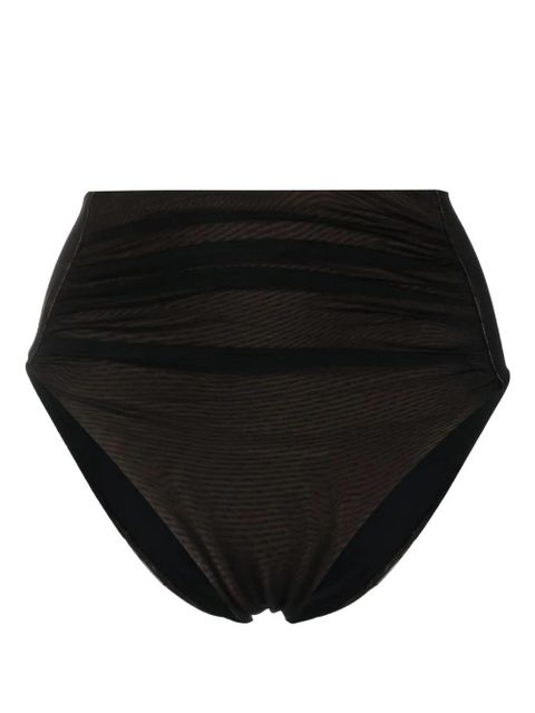 Self-Portrait gathered high-waisted bikini bottoms - Black - zdjęcie produktu nr 1