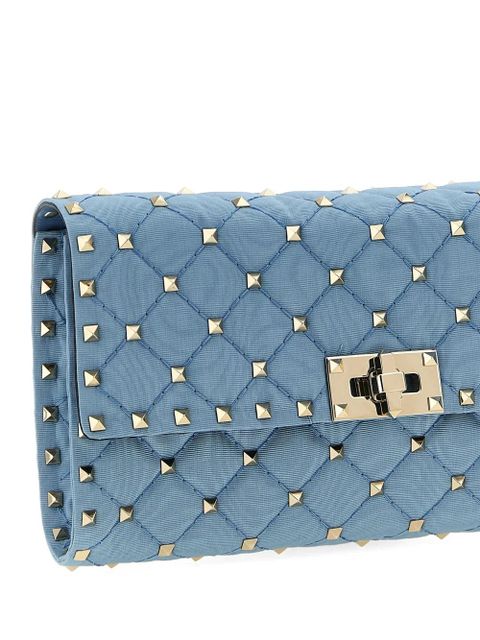 Valentino Garavani Rockstud Spike moiré shoulder bag - Blue