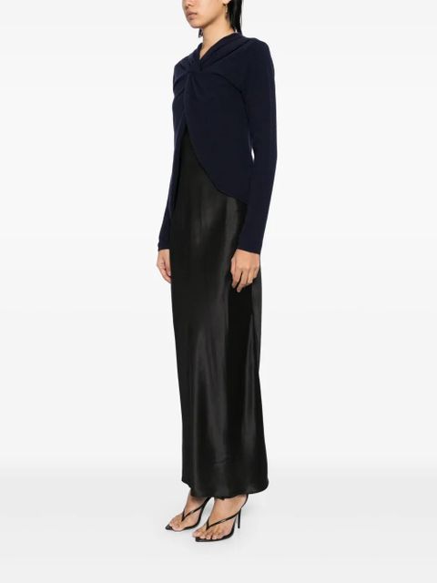 Christopher Esber twist front cashmere dress - Blue