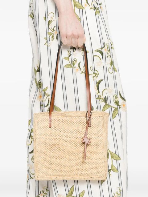 Manebi Inez raffia charm-detail shoulder bag - Neutrals - zdjęcie produktu nr 2