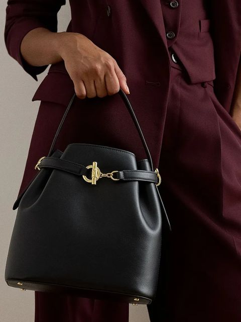 Lauren Ralph Lauren torebka skórzana kolor czarny 431982787