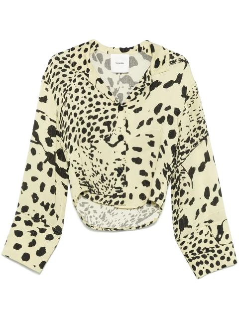 Nanushka animal-print shirt - Green - zdjęcie produktu nr 1