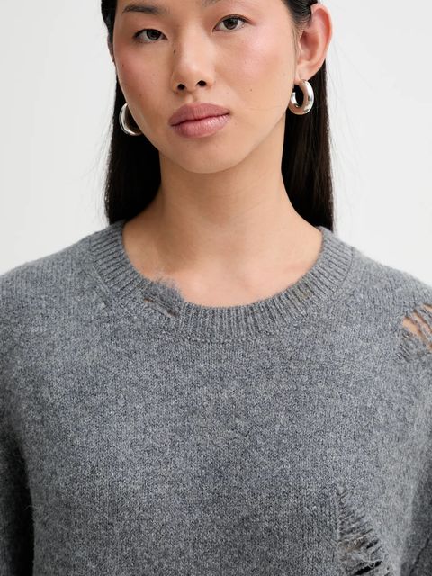 IRO sukienka z dodatkiem wełny WM33TONINA kolor szary mini oversize TONINA