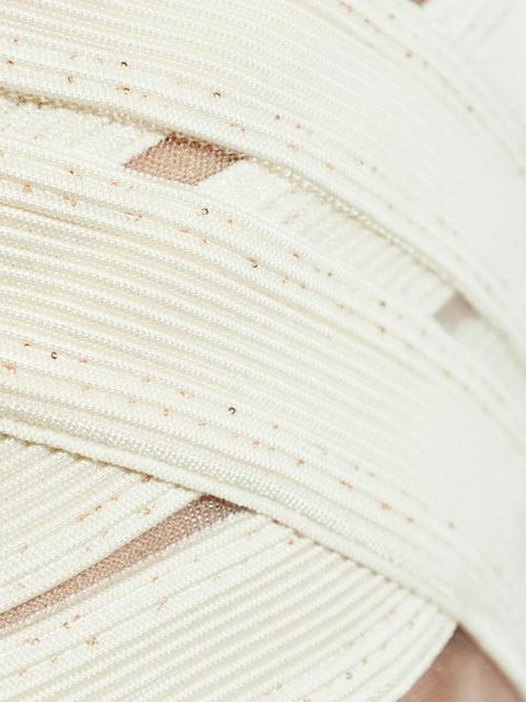 Balmain glitter-embellished mini dress - Neutrals