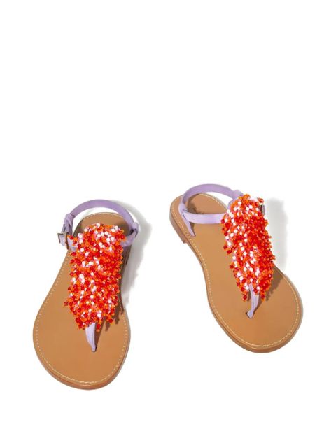 PUCCI beaded leather sandals - Brown