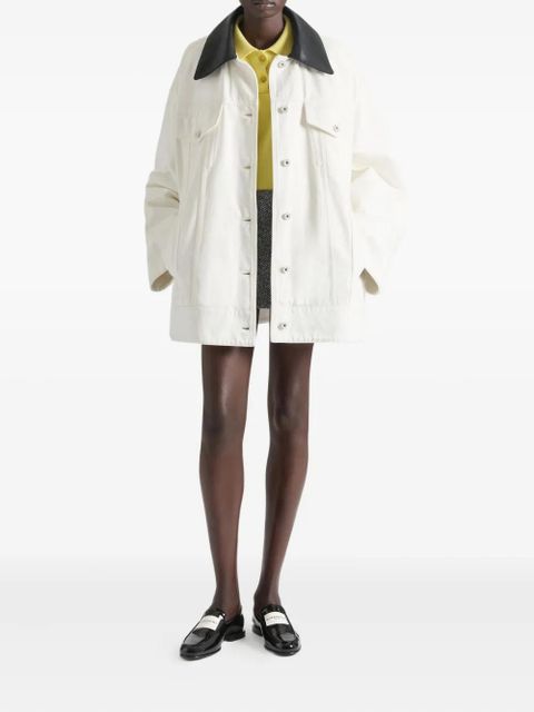 Givenchy leather-collar denim jacket - White - zdjęcie produktu nr 2