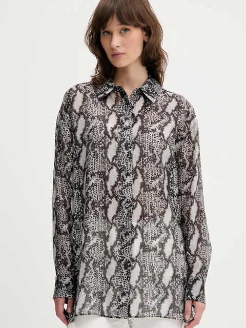 IRO koszula damska kolor czarny relaxed z kołnierzykiem klasycznym WM18ALOUNE - zdjęcie produktu nr 1