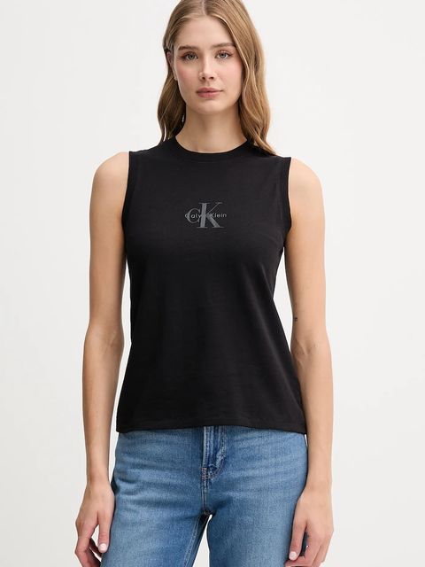 Calvin Klein Jeans top bawełniany kolor czarny LV047C852G - zdjęcie produktu nr 1