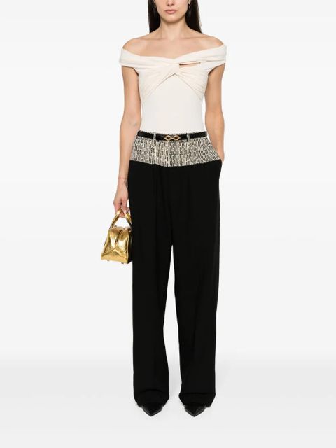 FENDI logo-print tailored trousers - Black