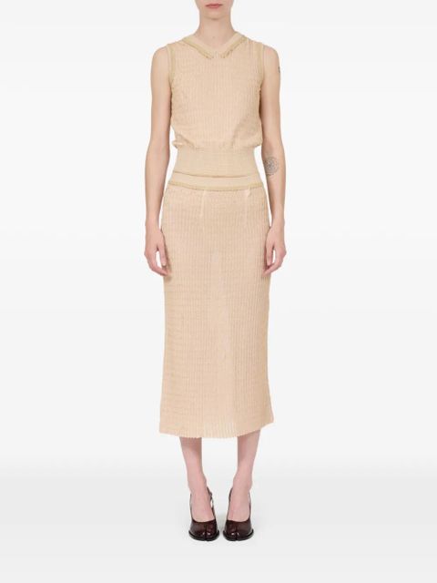 Maison Margiela ribbed-knit midi skirt - Neutrals - zdjęcie produktu nr 2