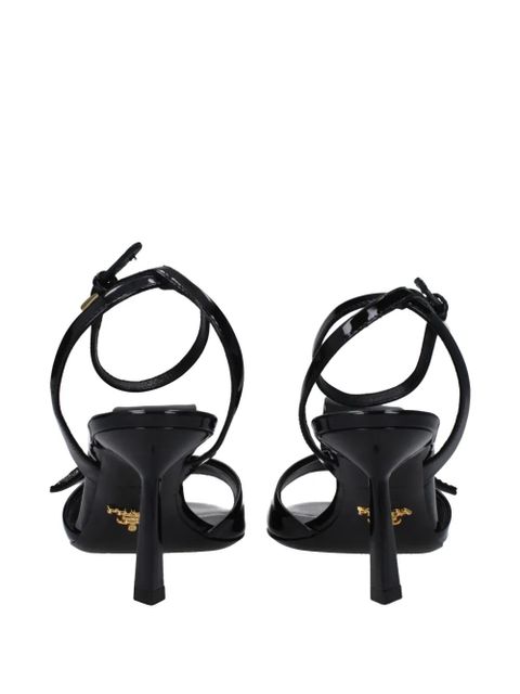 Prada crystal-embellished bow sandals - Black